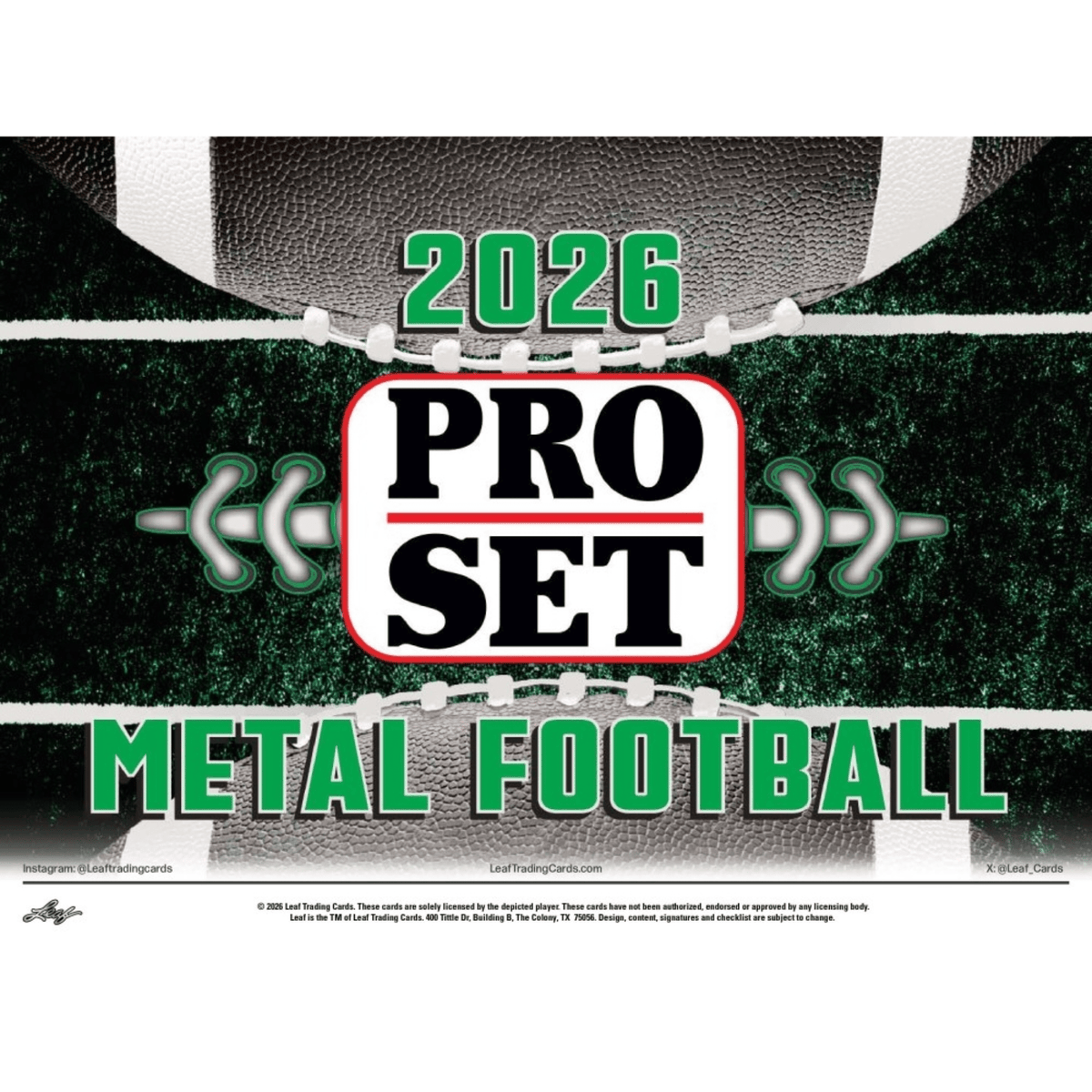 2026 Leaf Pro Set Metal Football Hobby Box (Presell)